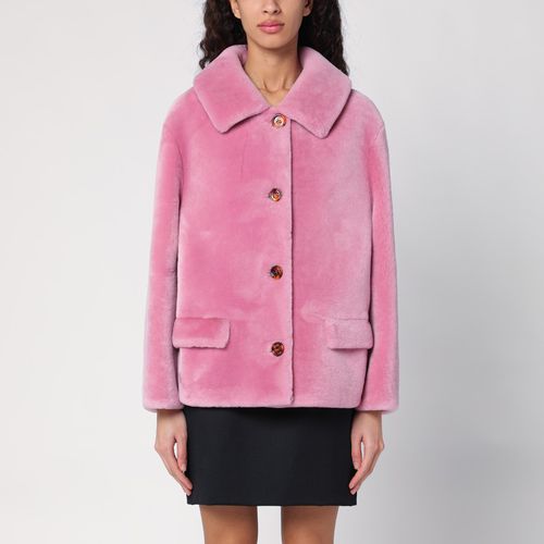 Pink shearling jacket - Prada - Modalova