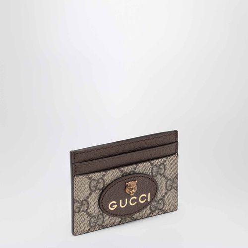 Beige card holder in GG Supreme - GUCCI - Modalova