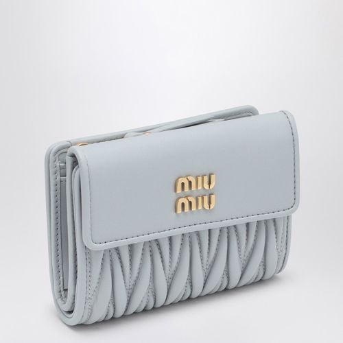 Pearl-coloured matelassé leather small wallet - Miu Miu - Modalova