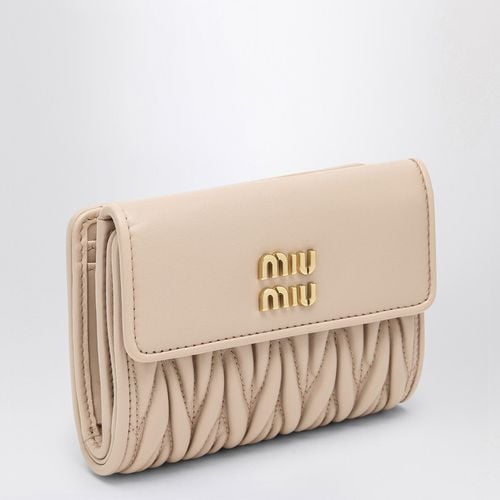 Powder matelassé leather small wallet - Miu Miu - Modalova