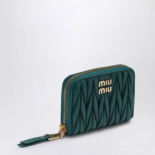 Portemonnaie Zip-Around Farbe Laguna in Leder - Miu Miu - Modalova