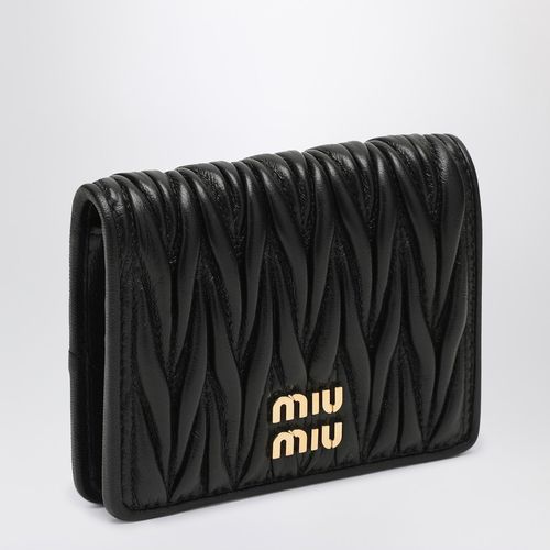 Black Nappa leather quilted wallet - Miu Miu - Modalova