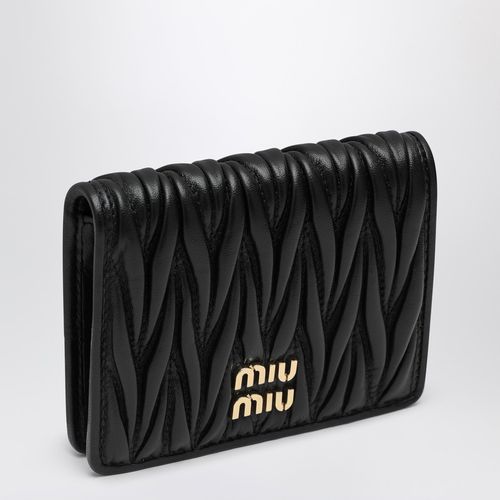 Black Nappa leather quilted wallet - Miu Miu - Modalova