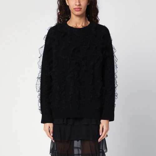 Maglione nero con ruches - Valentino - Modalova