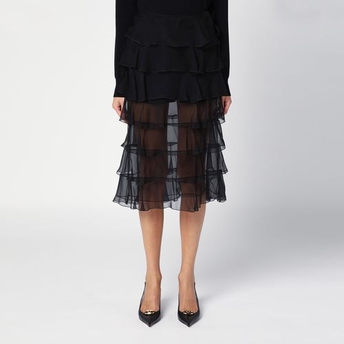 Black silk chiffon skirt - Valentino - Modalova