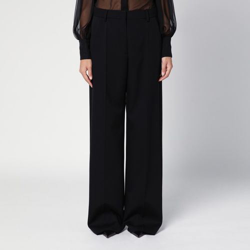 Black wool wide trousers - Valentino - Modalova