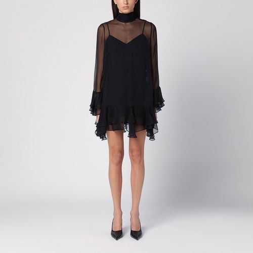 Semi transparent black silk dress - Valentino - Modalova