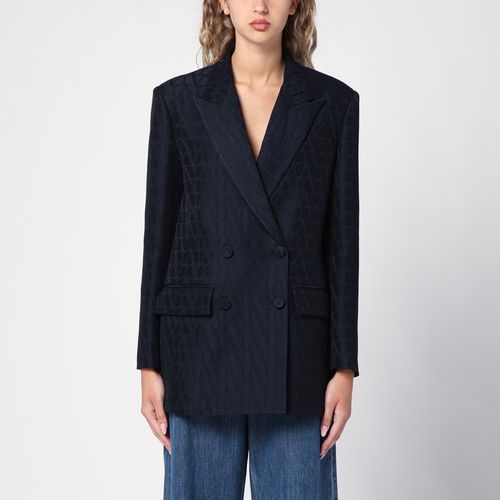 Navy double-breasted jacket Toile Iconographe - Valentino - Modalova