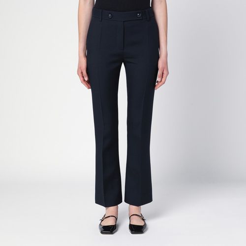 Navy blue wool and silk trousers - Valentino - Modalova