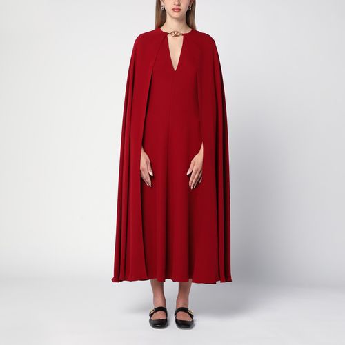 Red silk dress with Vlogo - Valentino - Modalova