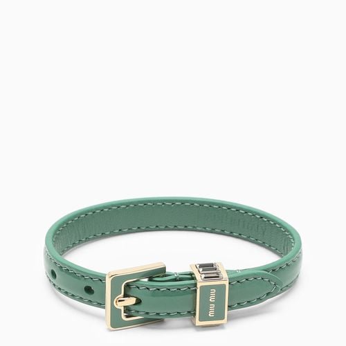 Salbeifarbenes Lederarmband - Miu Miu - Modalova