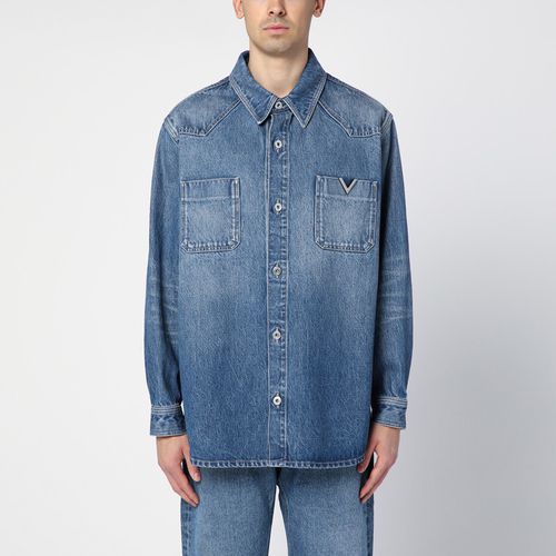 Blue denim shirt with V detail - Valentino - Modalova