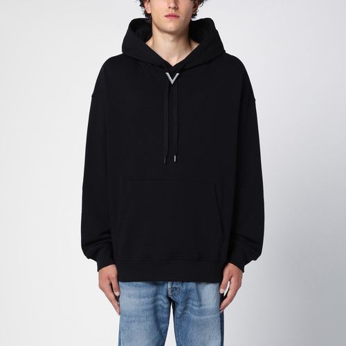 Cotton hooded sweatshirt with V detail - Valentino - Modalova