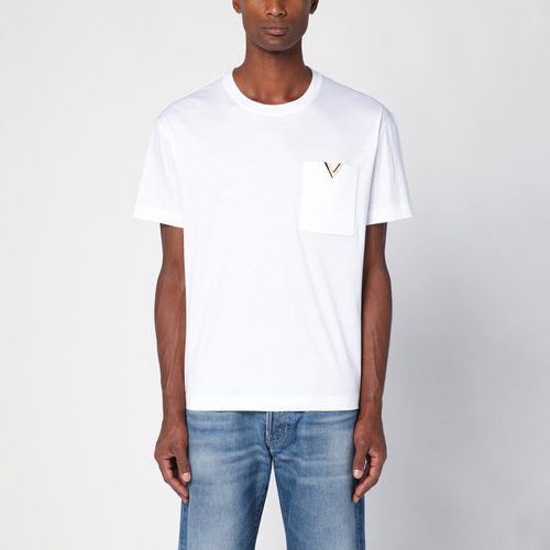 White T-shirt with metallic V - Valentino - Modalova