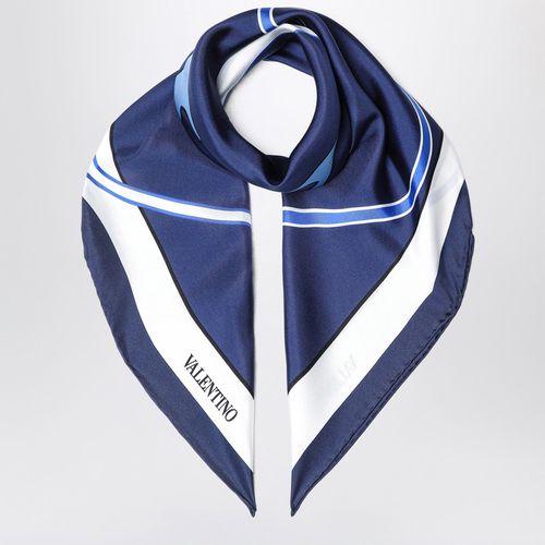 Light blue Vlogo print silk scarf - Valentino Garavani - Modalova