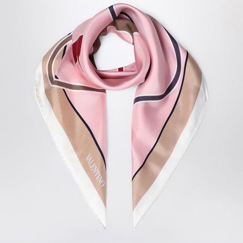 Foulard con stampa Vlogo in seta - Valentino Garavani - Modalova