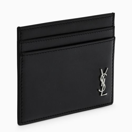 Schwarzer Kreditkartenhalter mit Monogramm - Saint Laurent - Modalova