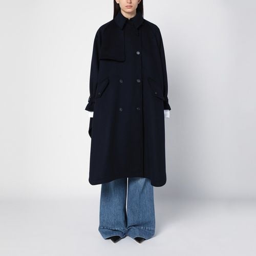 Large double-breasted dark wool trench coat - Stella McCartney - Modalova