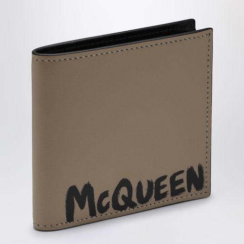 Graffiti beige leather wallet - Alexander McQueen - Modalova