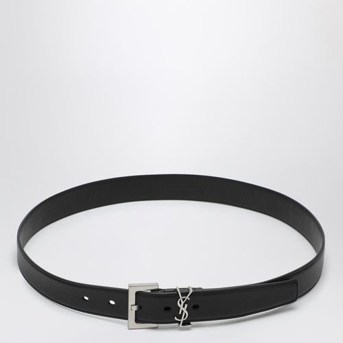 Cassandre black smooth leather belt - Saint Laurent - Modalova