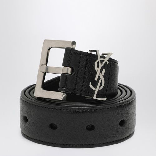 Cassandre black leather belt - Saint Laurent - Modalova