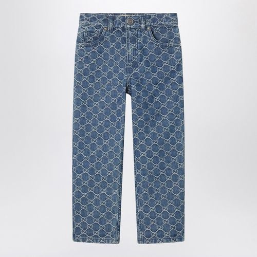 GG jacquard blue/ivory jeans - GUCCI - Modalova