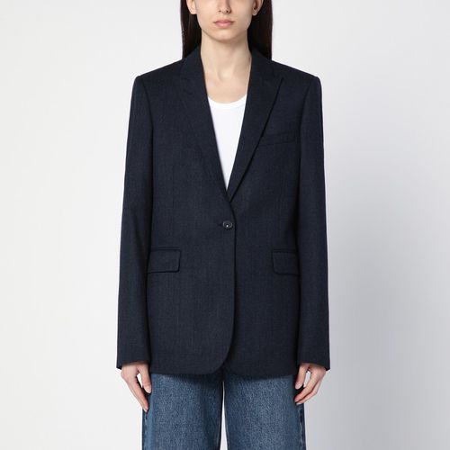 Navy single-breasted jacket in wool - Stella McCartney - Modalova