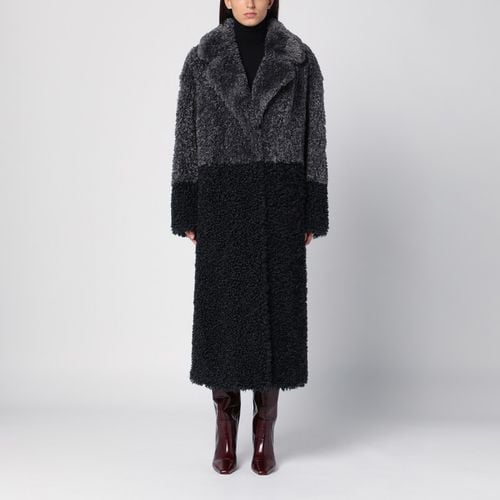 Julie black/grey faux fur coat - STAND STUDIO - Modalova