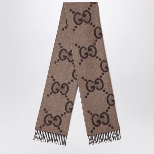 Brauner Jacquard-Schal aus Kaschmir - GUCCI - Modalova