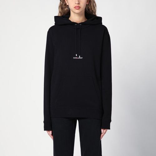 Black hoodie with logo print - Saint Laurent - Modalova