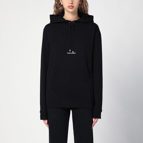 Schwarzer Hoodie mit Logodruck - Saint Laurent - Modalova