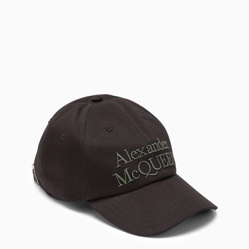 Embroidered-logo cap in black - Alexander McQueen - Modalova