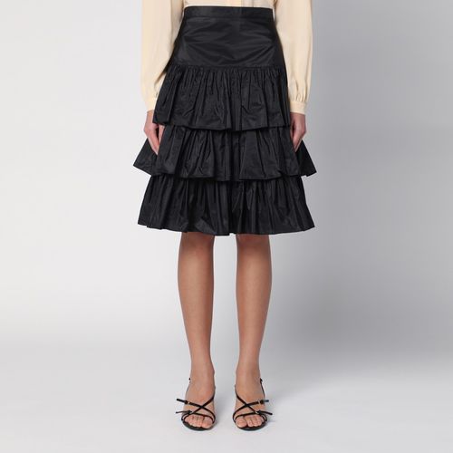 Black taffeta flounced skirt - Valentino - Modalova