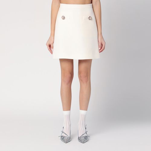 Ivory Crepe Couture Mini Skirt - Valentino - Modalova