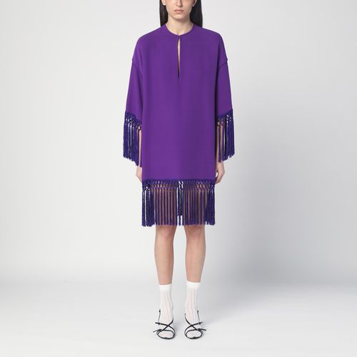 Silk purple dress with fringes - Valentino - Modalova