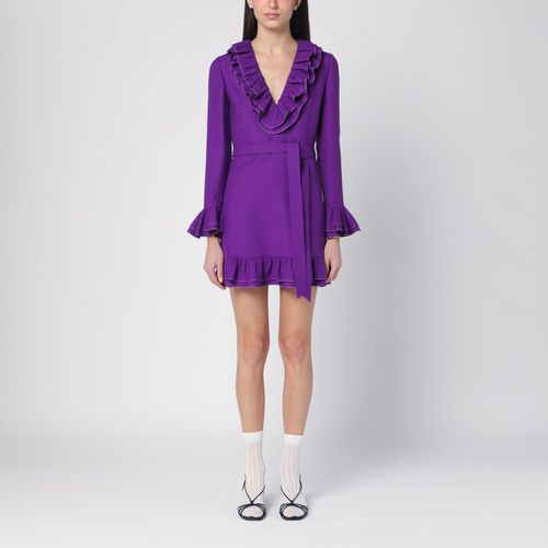 Purple wool and silk mini dress - Valentino - Modalova