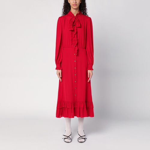 Red dress with ruffled bow - Valentino - Modalova