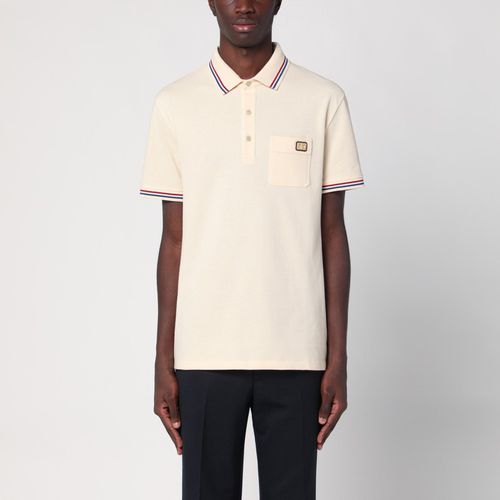 Butter coloured cotton polo shirt - Valentino - Modalova