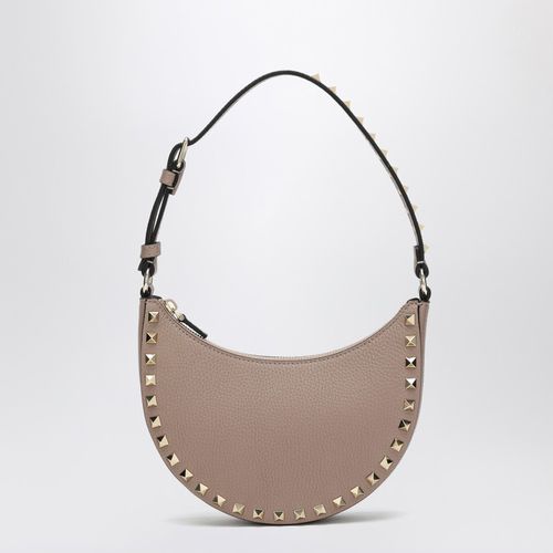 Mini borsa hobo Rockstud rosa cipria - Valentino Garavani - Modalova