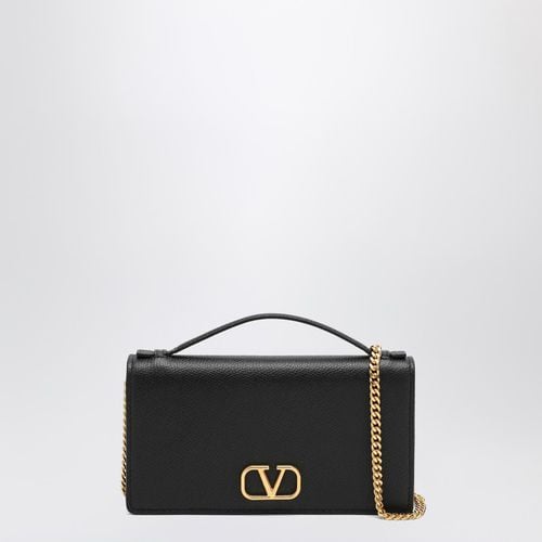 Leather wallet with shoulder strap - Valentino Garavani - Modalova