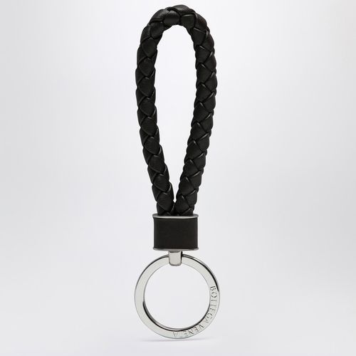 Fondente coloured keyring in woven leather - Bottega Veneta - Modalova