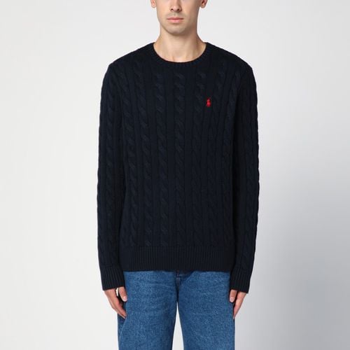 Navy cable-knit crew-neck sweater - Polo Ralph Lauren - Modalova