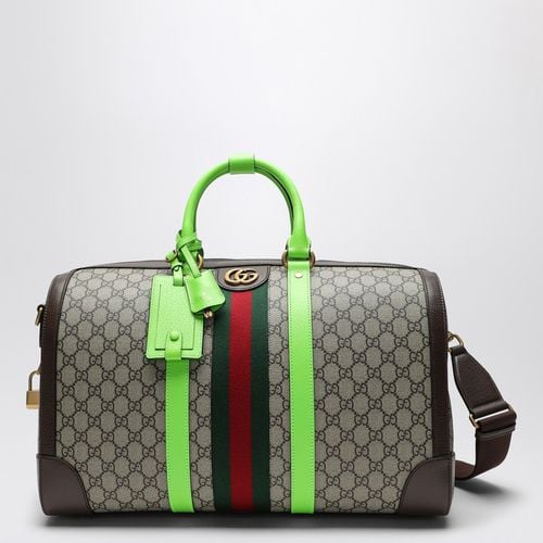 Mittelgroße Reisetasche GG Savoy beige/ebenholz/glänzend grün - GUCCI - Modalova