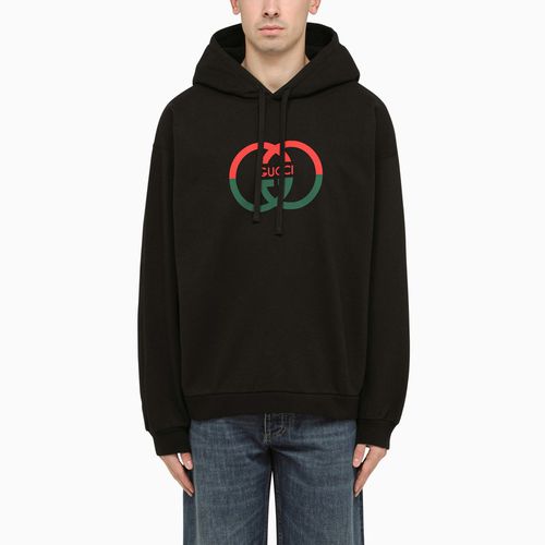 Black cotton sweatshirt with logo - GUCCI - Modalova