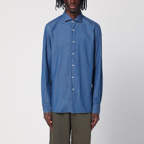 Blue denim cotton canvas shirt - XACUS - Modalova