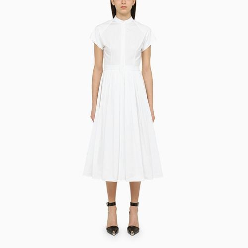 White cotton midi dress - Alexander McQueen - Modalova