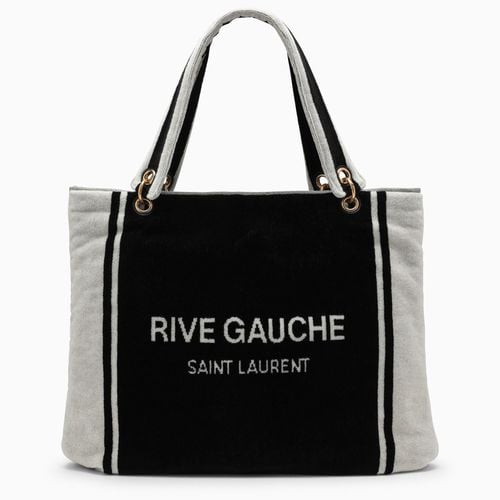 Rive Gauche tote in and white terry cloth - Saint Laurent - Modalova