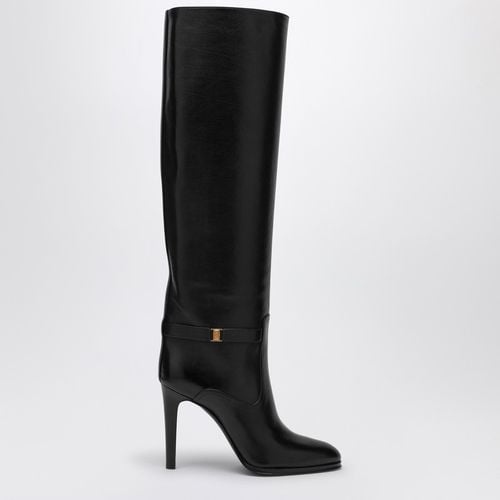 Schwarzer Stiefel Diane aus genarbtem Leder - Saint Laurent - Modalova