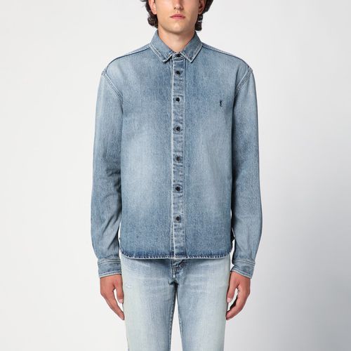 Blue washed denim shirt - Saint Laurent - Modalova