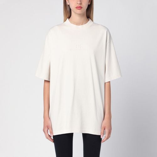 Oversized écru T-shirt with logo - Balenciaga - Modalova